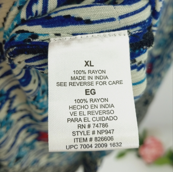 BILA Boho Ikat Print Creped Fabric Overlay Bodice Sleeveless Maxi Dress XL - Picture 11 of 13